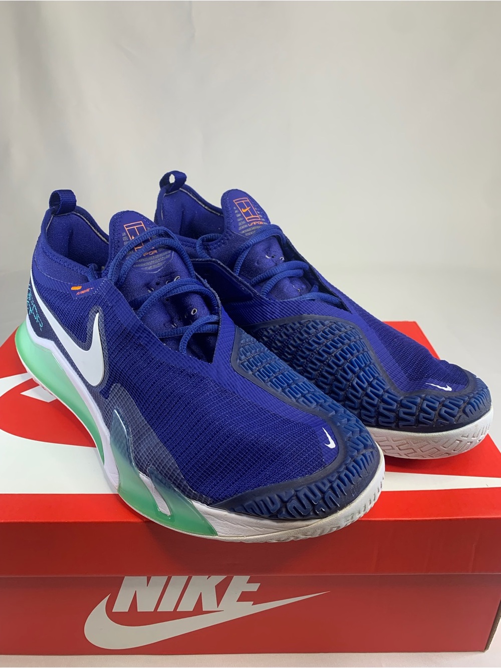 Nike Men’s Royal Blue Sneakers with White & Mint Accents (No Box)